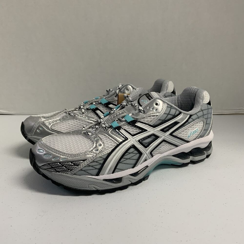 ASICS Gel Nimbus 10.1 White Piedmont Grey Aqua 1203A543 105 Size 7.5 Men 9 Women